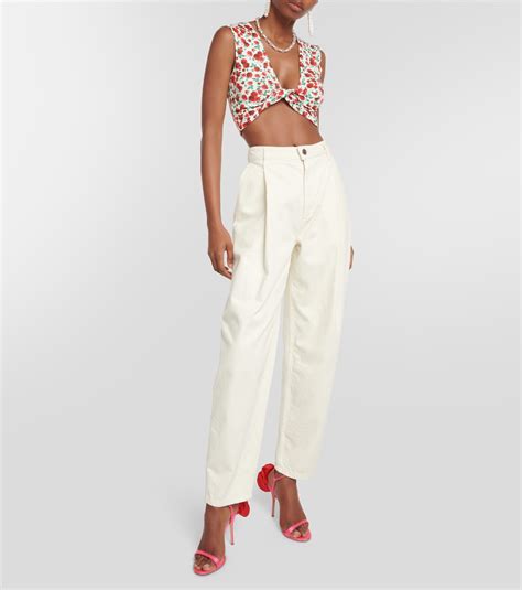 Floral Bikini Top In Beige Magda Butrym Mytheresa