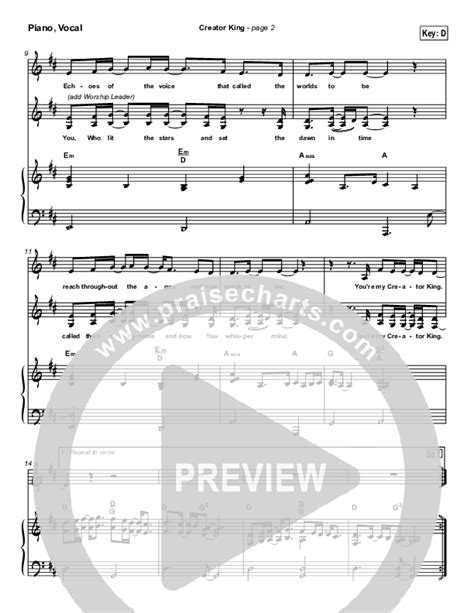 Creator King Sheet Music Pdf Don Moen Praisecharts