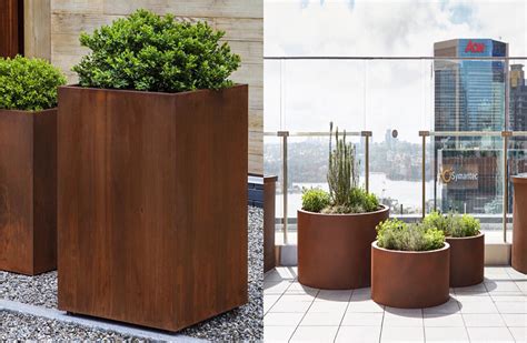 Outdoor Corten Steel Metal Long Hanging Box Planters Large Planter Pot