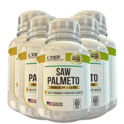 Saw Palmetto Caps 500Mg 60 Cápsulas Kit 5 Potes Lider Suplementos