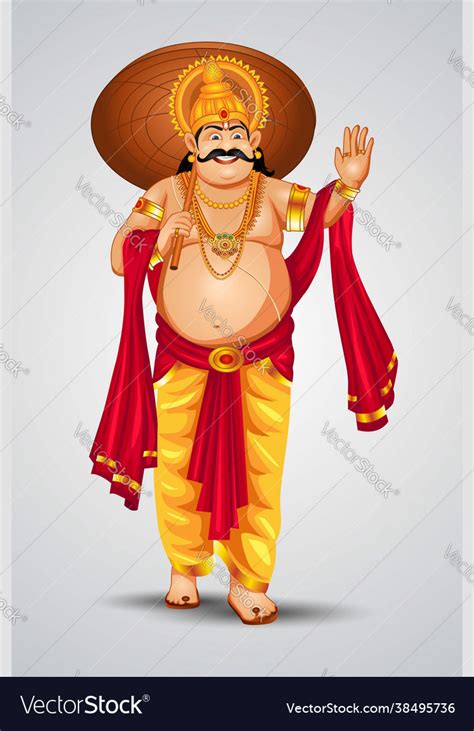 Mahabali Or Maveli Kerala Old King He Is Coming Vector Image