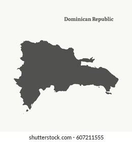 Outline Map Dominican Republic Isolated Vector Stock Vector (Royalty ...