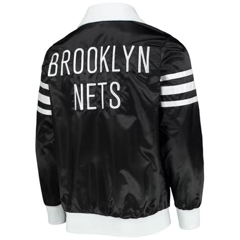 Mens Brooklyn Nets Starter Black Varsity Jacket Jm