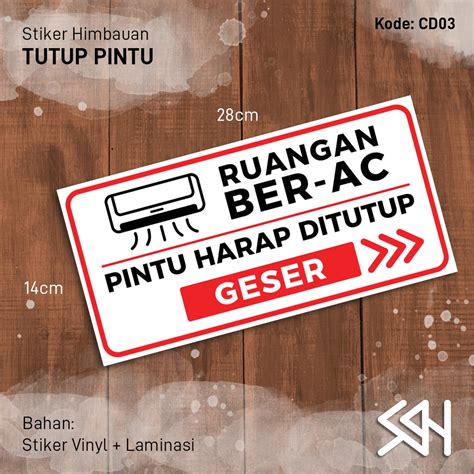 Jual Sticker Stiker Tutup Pintu Ruangan AC Geser Bahan Vinyl