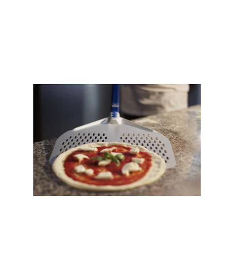 Pala Pizza Forata Rettangolare Cm 45 In Alluminio Manico 150 Cm Gi Metal