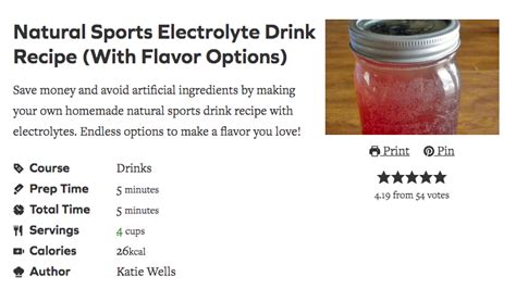 Recipe For Electrolytes Drinks | Bryont Blog