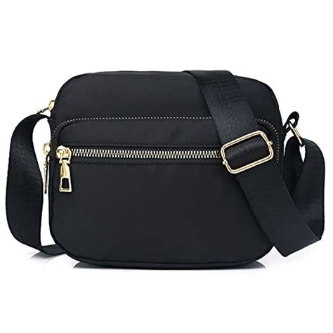 Small Nylon Crossbody Bag Baggallini Unisex Adult Triple Zip Bagg Cross Body Handbags Black