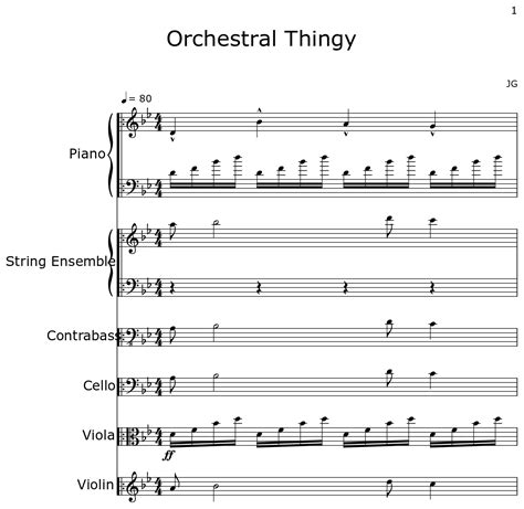 Orchestral Thingy Sheet Music For Piano String Ensemble Contrabass