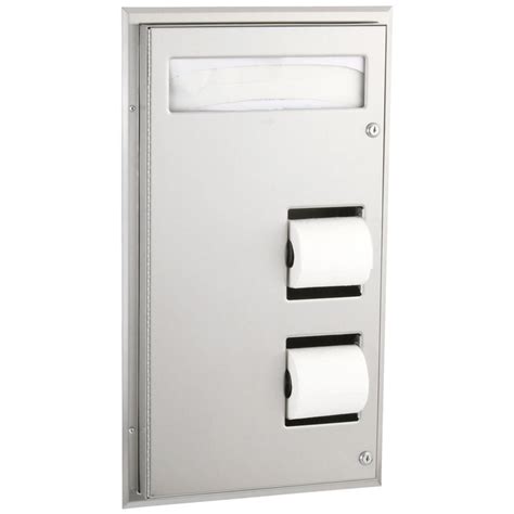 Bobrick B 347 Combination Commercial Seat Cover Dispensertoilet Tissue Dispenser Partition