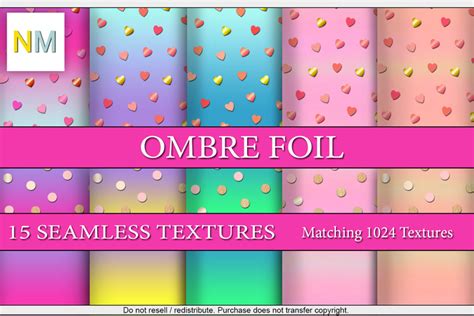 Second Life Marketplace Ombre Foil Matching Kit 15 Seamless Textures Nm