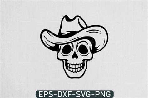 Cowboy Skeleton Svg Western Skull Svg Graphic By Uzzalroyy