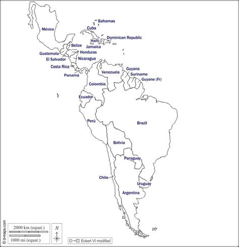 Am Rica Latina Mapa Gratuito Mapa Mudo Gratuito Mapa En Blanco