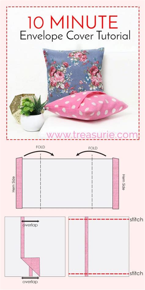 How to Make Cushion Covers - DIY Envelope Cover 10 Mins | TREASURIE