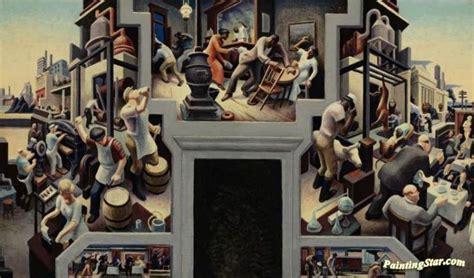 Missouri State Capitol Mural Artwork By Thomas Hart Benton Oil Painting