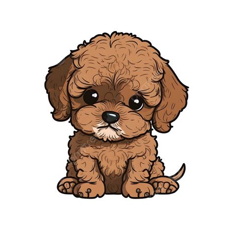 Sticker Puppy Dog Cartoon Illustration Sad Sticker Puppy Dog Cartoon