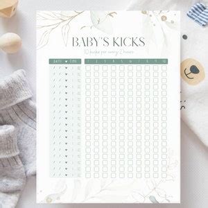 Kick Count Chart Baby Kick Planner Fetal Movement Tracker Printable