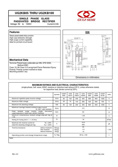 Ug Kb Datasheet Pdf Single Phase Glass Passivated Bridge Rectifier