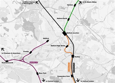 Map Of Railways Around Watford Watford Map Railway