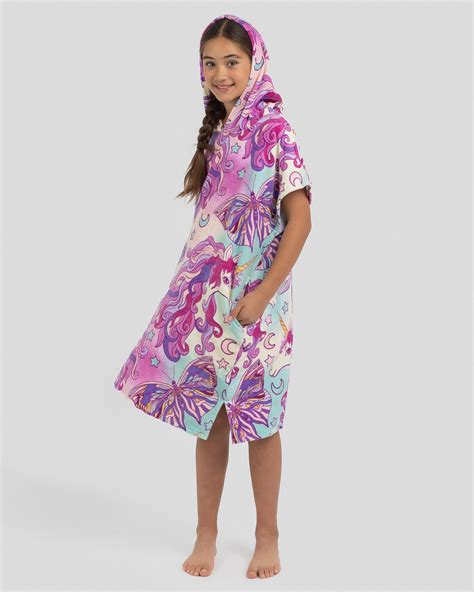 Shop Topanga Girls Magic Beach Hooded Towel In Pink Fast Shipping And Easy Returns City Beach