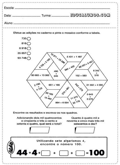 Atividades De Matem Tica Do Ano Para Imprimir Ler E Aprender