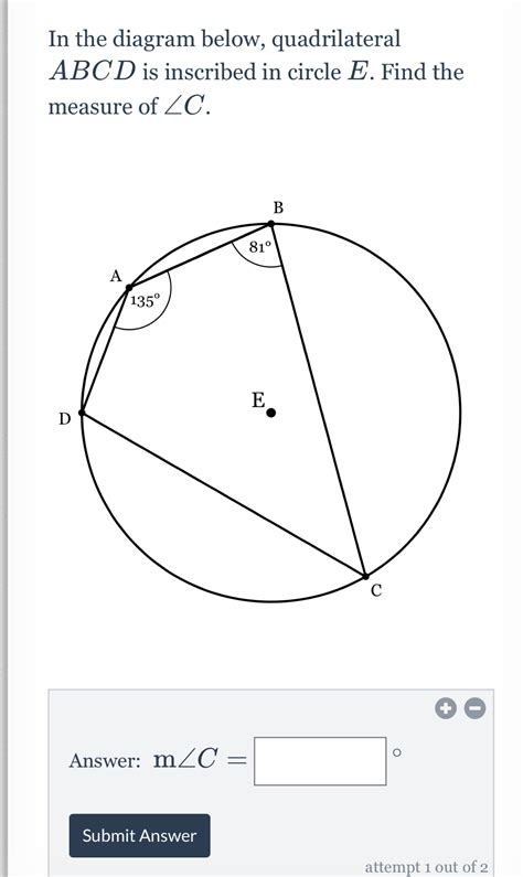 Solved In The Diagram Below Quadrilateral Abcd Is Inscribed In Circle