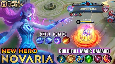 New Hero Novaria Full Magic Damage Novaria Gameplay Mobile Legends