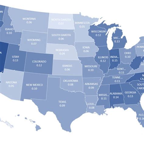 Us Heatmap Peak Response Of State Level Unemployment To An Aggregate