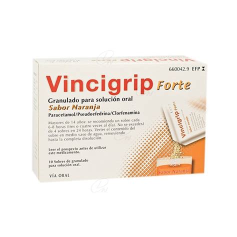 Vincigrip Forte Granulado Para Solucion Oral Sabor Naranja Sobres