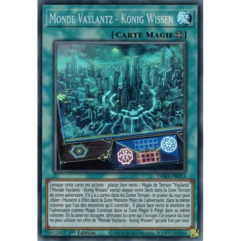 Monde Vaylantz Konig Wissen TAMA FR013 Carte Yu Gi Oh à l unité