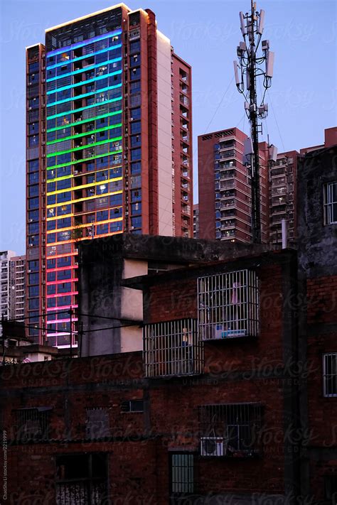 Old Town Buildings In The Evening Light Del Colaborador De Stocksy