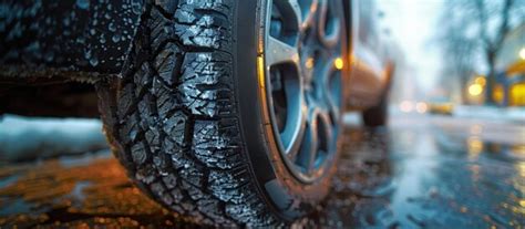 Premium Photo Close Up Of Tire On Wet Road