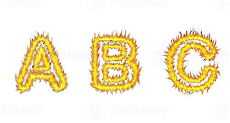 Realistic Fire font text A B C letters of the alphabet, Fire style alphabet text effect PNG ...