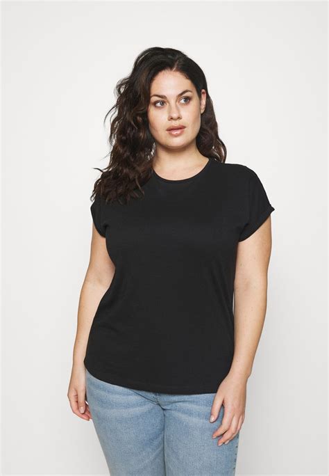 Anna Field Curvy Slub Jersey Basic T Shirt Black Zalando Ie