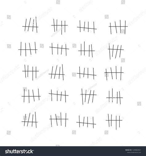 Tally Marks Counting Waiting Tally Number Stock Illustration 1239864931