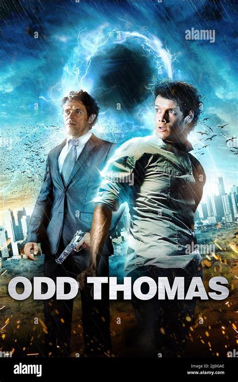 WILLEM DAFOE, ANTON YELCHIN MOVIE POSTER, ODD THOMAS, 2013 Stock Photo ...