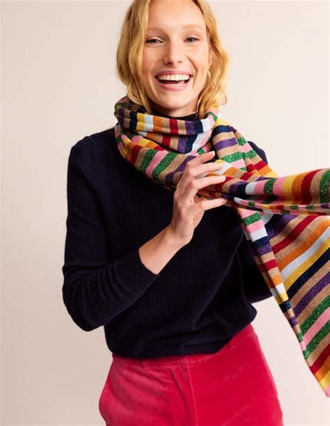 Metallic Stripe Scarf Rainbow Boden EU