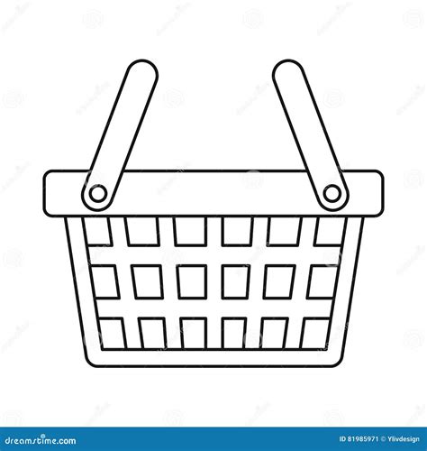 Icono De La Cesta De Compras Estilo Del Esquema Ilustración del Vector