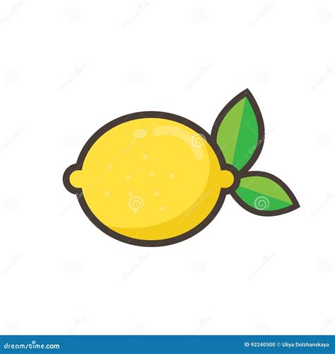 Cartoon Lemon The Slice In On A Yellow Background Vector Illustration ...