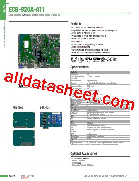 Ecb A A Datasheet Pdf Aaeon Technology