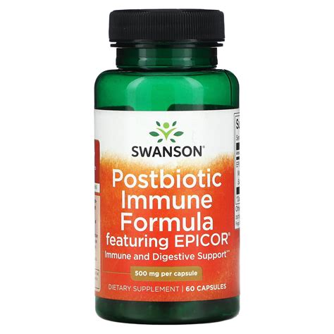 Swanson Postbiotic Immune Formula Featuring Epicor 500 Mg 60 Capsules