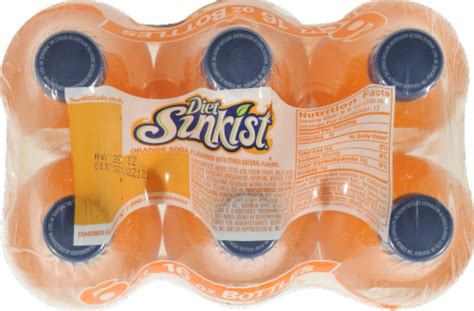 Sunkist Diet Orange Soda Bottles 6 Bottles 16 Fl Oz Frys Food Stores