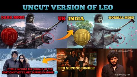 Leo And Lcu Leo Uncut Versionthalapathy Vijay Leo Second Single