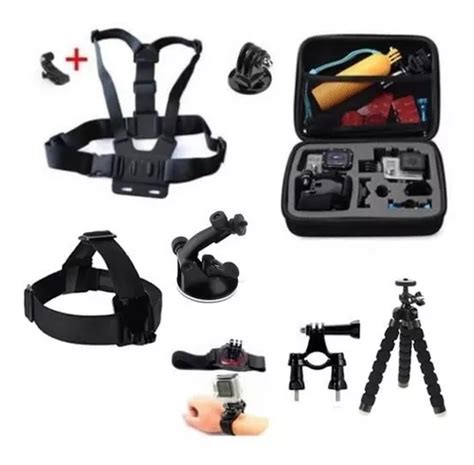 Kit Gopro Hero 6 5 4 3 Maleta Case M Tripé Flexível Suportes