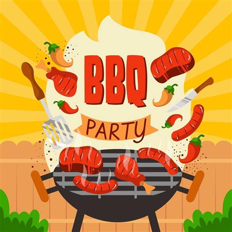 Backyard Bbq Party Background Vector Art At Vecteezy