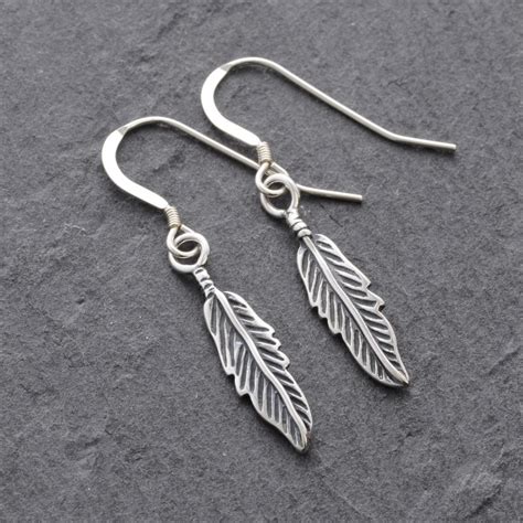 Sterling Silver Feather Earrings