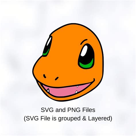 Charmander Face Svg Pokemon Svg Grouped Svg Layered Svg Etsy