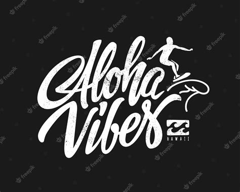 Aloha Vibes Hand Lettering Diseño Tipográfico De Camiseta Ilustración