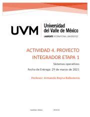 A4 Equipo PIE1 Docx ACTIVIDAD 4 PROYECTO INTEGRADOR ETAPA 1 Sistemas