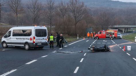 Bayern Bischofsheim Motorrad Fahrer Von Brk Fahrer Bersehen