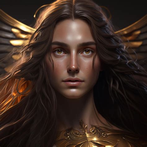 Premium Photo A Woman With Golden Wings And Gold Wings